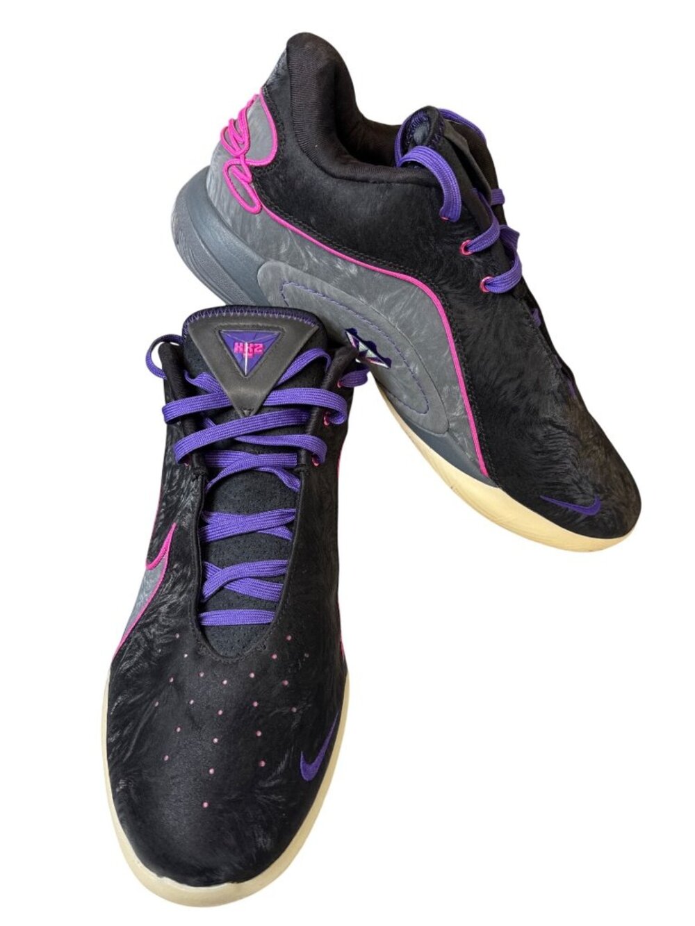 Nike Mens LeBron 22 Blacklight Athletic Shoes~Size 14~Black Glo in the Dark L2 3